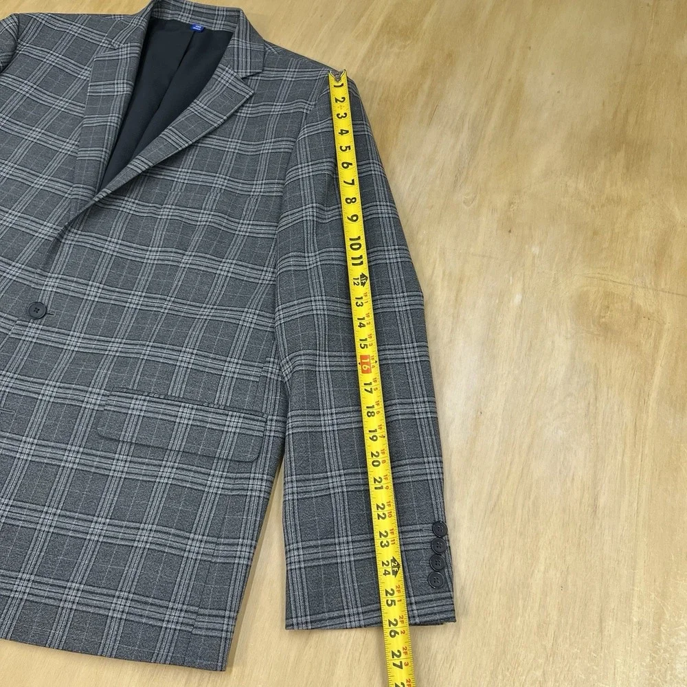 APT.9 Blazer Jacket Sport Coat Mens 48R Slim‎ Fit Polyester Blend Stretch Gray